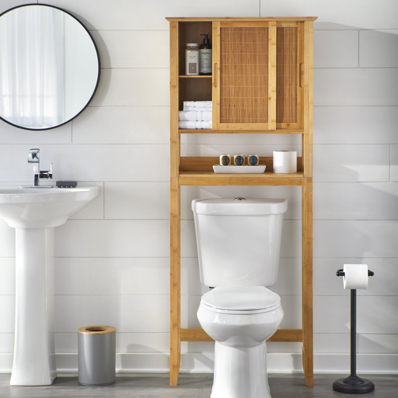 Bay Isle Home Laplant Solid Wood Freestanding Over-The-Toilet Storage ...